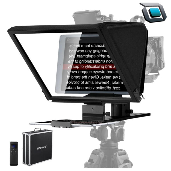 Teleprompter NEEWER X16 con control remoto RT113, de 16"con placa de liberación rápida compatible 501PL