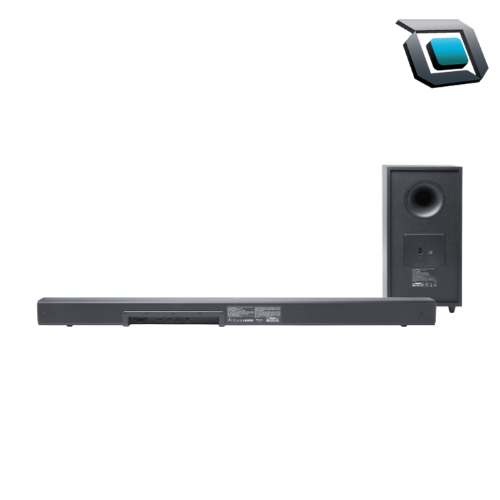 Barra de sonido JBL SB580 negra con diseño elegante y sonido envolvente.