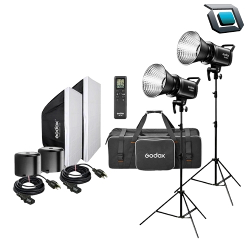 Kit de iluminación continua Godox SL60IID, 2 Luces, Soportes, Softbox con acople bowens