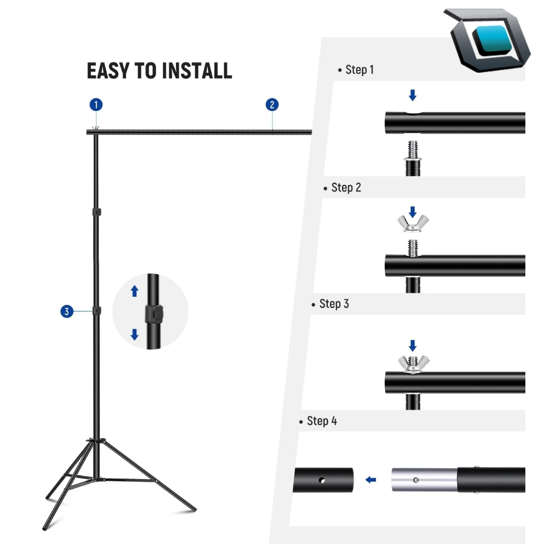 Sistema de soporte para fondo de estudio fotográfico Neewer, Ajustable 3M (Ancho) x 2M (Alto) - Imagen 3