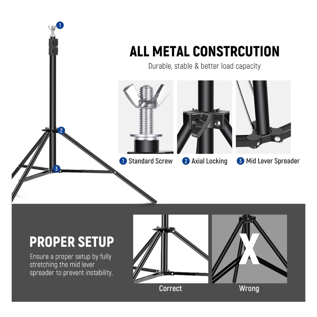 Sistema de soporte para fondo de estudio fotográfico Neewer, Ajustable 3M (Ancho) x 2M (Alto) - Imagen 4