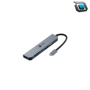 Adaptador USB-C 7 en 1 con HDMI, USB y lector de tarjetas.