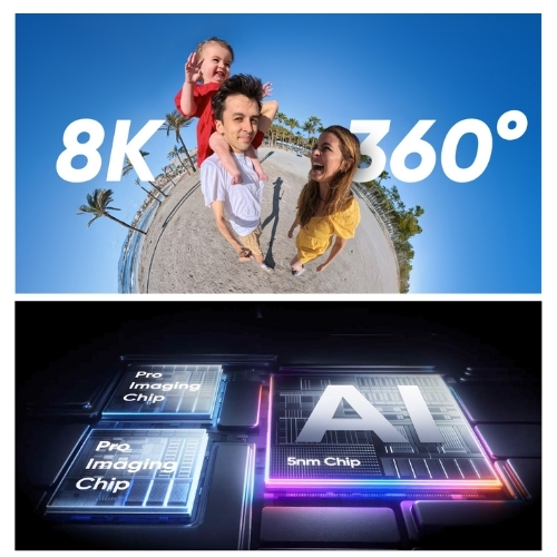 Cámara Insta360 X5, IP68, 72MP, 360°, 8K IA, - Imagen 2
