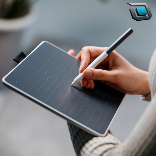 Tableta gráfica Wacom One S con Bluetooth, lápiz sin batería y compatibilidad multiplataforma.
