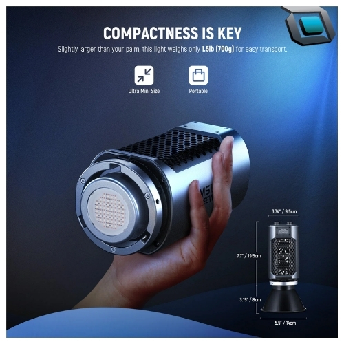 Luz LED RGB Neewer MS150C, Compacta de 150W, Con adaptador de montura Bowens - Imagen 2