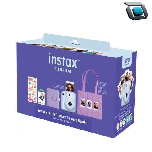 Fujifilm Instax Mini 12 Celeste Holiday 2025 Bundle con Película Instantánea