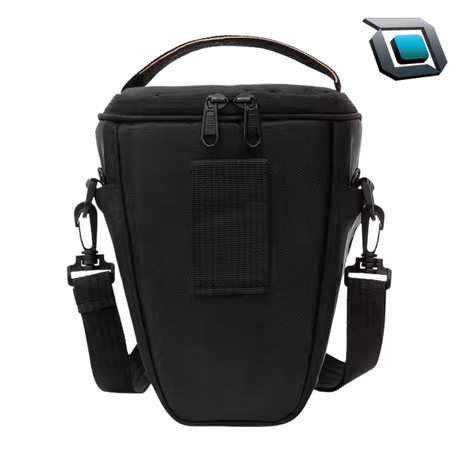 Estuche RUGGED para cámara tipo V con diseño resistente y borde naranja protector.