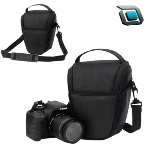 Estuche RUGGED para cámara tipo V con diseño resistente y borde naranja protector.