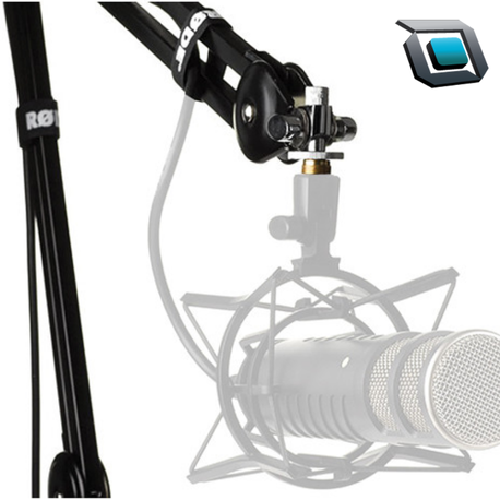Brazo articulado RODE PSA1 para micrófonos de transmisión, ajustable y resistente para estudio.