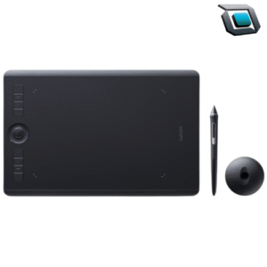 Tableta gráfica Wacom Intuos Pro mediana con lápiz digital para dibujo y diseño profesional.