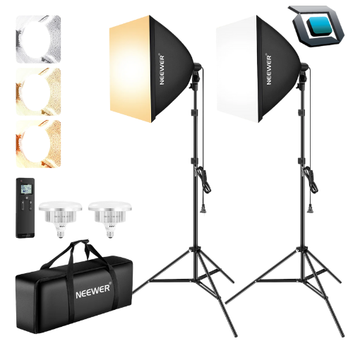 Softbox NEEWER de 60 x 60 cm para iluminación suave en fotografía y video.