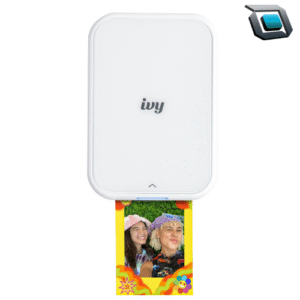 Mini impresora fotográfica Canon IVY 2 en color blanco, portátil y compatible con smartphone.