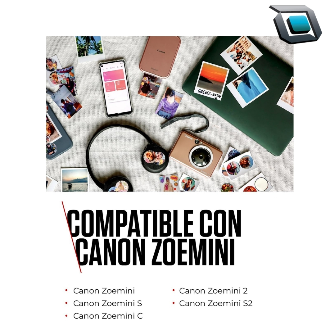 Papel Fotográfico Canon Zoemini ZINK 2x3 – Pack 100 Hojas Autoadhesivas Sin Tinta - Imagen 4