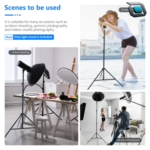 Soporte de luz para fotografía NEEWER ST-190 de 190 cm para luces LED y flashes.