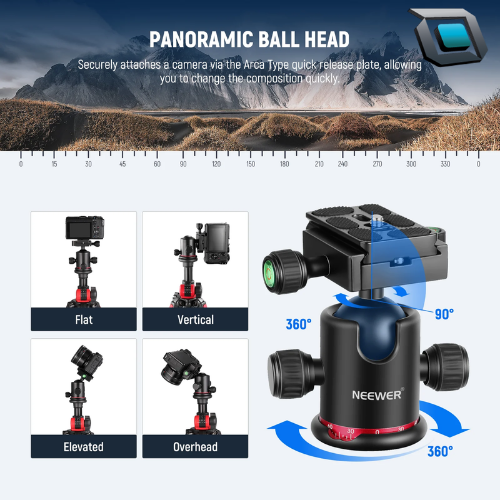Trípode y monopié NEEWER N284L con rótula G0 para cámaras DSLR y mirrorless.