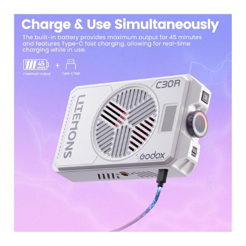 Luz led Godox Litemons C30R, Luz Fotográfica RGB 30W Portátil - Imagen 2