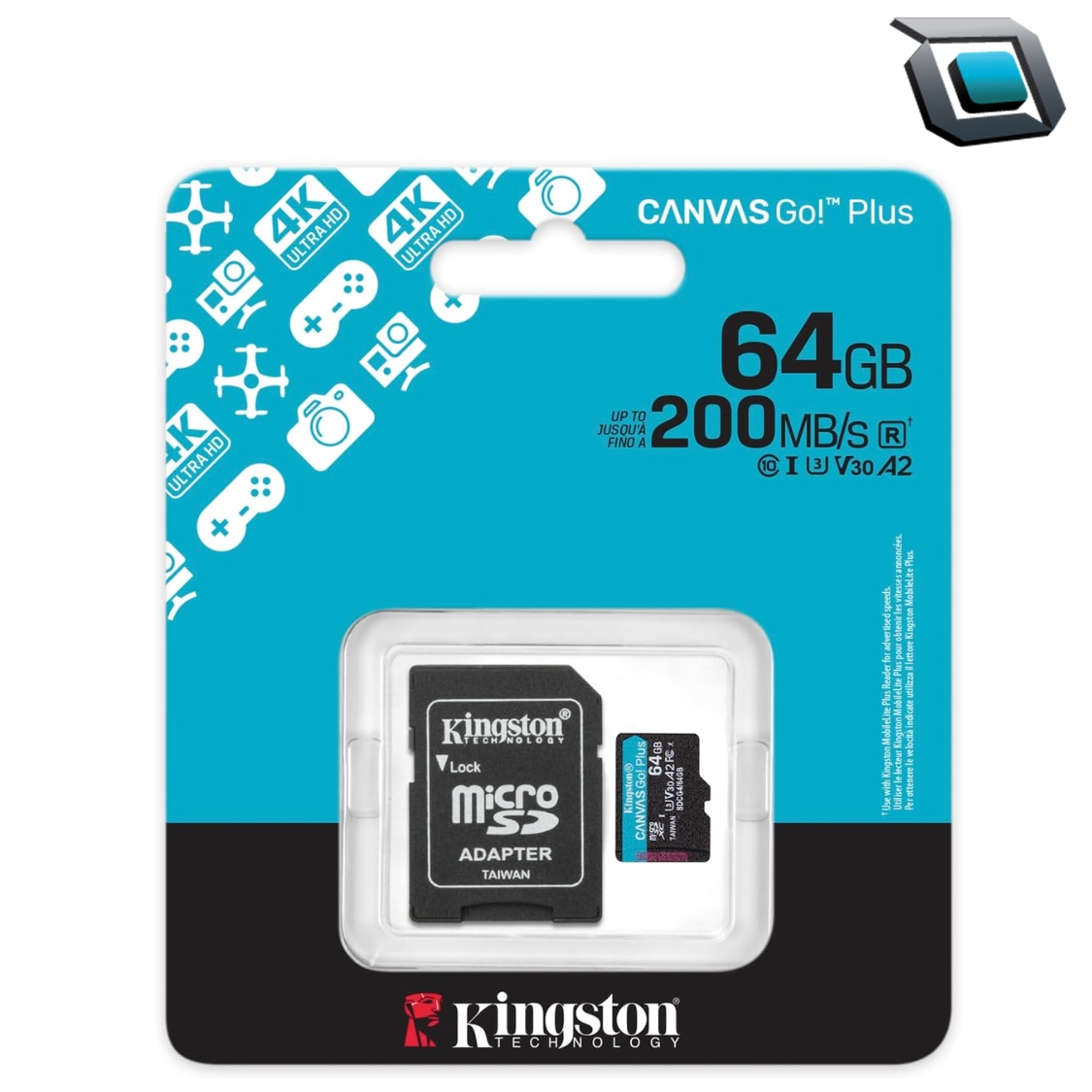 Tarjeta de memoria Kingston Canvas Go Plus micro SD 64GB / 200Mbs con adaptador SD - Imagen 2