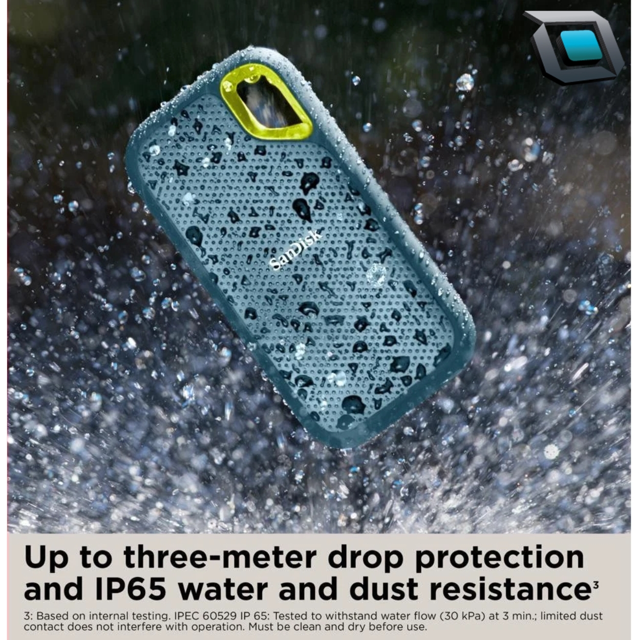 Disco duro externo SanDisk Extreme 1Tb SSD/1050 MB/s, Resistencia agua y polvo - Imagen 3