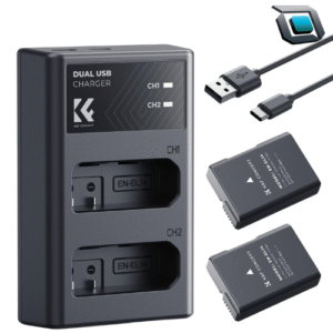 Kit K&F Concept con dos baterías y cargador para cámaras Nikon compatibles con EN-EL14.
