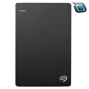Disco duro externo portátil Seagate de 2TB con conexión USB-A 3.2 Gen 1 para almacenamiento y respaldo.