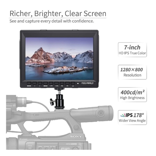 Las opciones de entrada múltiple FW759 incluyen 4K HDMI y AV, y son compatibles con la mayoría de las DSLR y videocámaras.