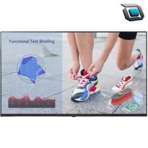 Monitor comercial LG 43UL3J-M de 43 pulgadas con resolución 4K UHD, webOS 6.0 y certificación IP5X para señalización digital.