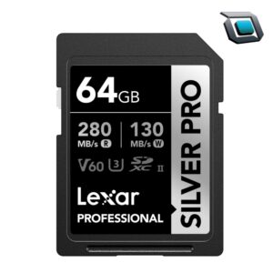 Tarjeta SD Lexar 64GB UHS-II V60 para Video 4K Profesional