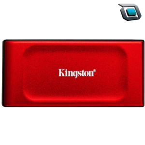 Disco SSD externo Kingston XS1000R de 1TB color rojo con conexión USB-C y alta velocidad de transferencia.