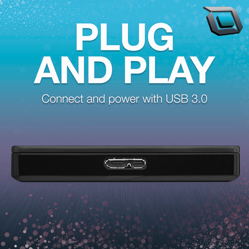 Disco duro externo portátil Seagate de 2TB con conexión USB-A 3.2 Gen 1 para almacenamiento y respaldo.