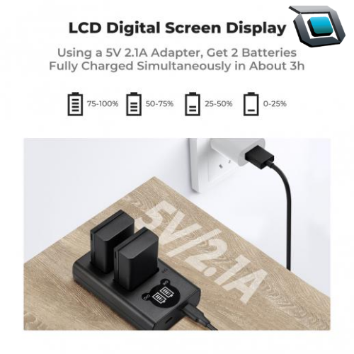 Kit K&F Concept con dos baterías EN-EL25 y cargador dual USB-C para cámaras Nikon Z Series.