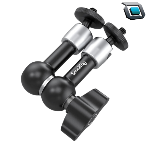 El SmallRig 2065B es un brazo mágico articulado de 5.5 pulgadas diseñado para montar de forma segura monitores externos, luces LED, micrófonos, grabadores y otros accesorios en cámaras, jaulas (cages), trípodes o rigs de video. Su diseño compacto y resistente proporciona un ajuste preciso del ángulo de los accesorios, facilitando configuraciones profesionales para fotografía y producción audiovisual.