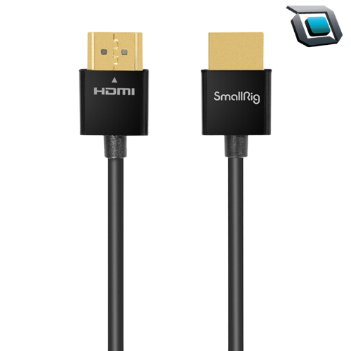 Cable ultraligero SmallRig 2957B HDMI macho a HDMI macho de 55 cm compatible con transmisión de video 4K Ultra HD para cámaras y monitores externos.