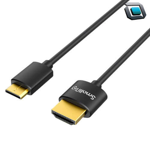 Cable ultraligero SmallRig 3040 HDMI macho a Mini HDMI macho de 35 cm compatible con video 4K para cámaras y monitores externos.