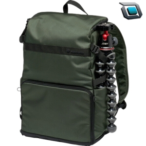Mochila Manfrotto Street MB MS2-BP de 12 litros con compartimento acolchado para cámara, portátil de hasta 14 pulgadas y diseño urbano repelente al agua.