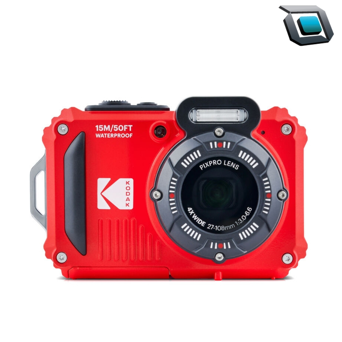 Cámara digital resistente al agua  KODAK PIXPRO WPZ2 Rojo, 16MP, Zoom óptico x4, Pantalla 2.7″, video LCD Full HD
