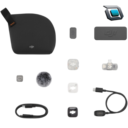 Micrófono inalámbrico DJI Mic Mini 2S con 1 transmisor, receptor móvil USB-C, estuche de carga, cancelación de ruido con IA y grabación interna de 32 bits flotantes para smartphones y creación de contenido.