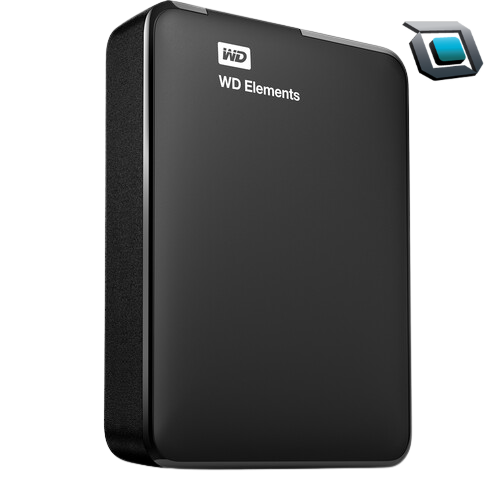 Disco duro externo portátil WD Elements de 2 TB con USB 3.0, compacto y ligero, ideal para almacenar fotografías, videos, documentos y copias de seguridad.