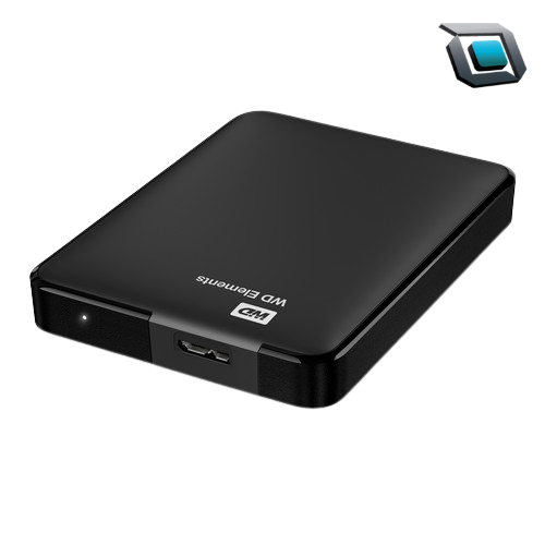 Disco duro externo portátil WD Elements de 2 TB con USB 3.0, compacto y ligero, ideal para almacenar fotografías, videos, documentos y copias de seguridad.