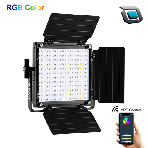 Panel de luz LED GVM 800D-RGB para fotografía y video con iluminación RGB, temperatura de color ajustable y control de iluminación