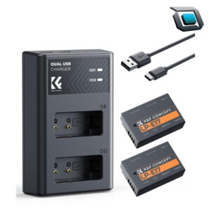 K&F Concept LP-E17 Batería de Cámara 1250mAh – Pack de 2 con Cargador para Canon