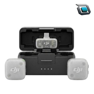 Micrófono inalámbrico DJI Mic Mini 2 con 2 transmisores y 1 receptor, estuche de carga, cancelación de ruido y conexión USB-C para cámaras, smartphones y creación de contenido.