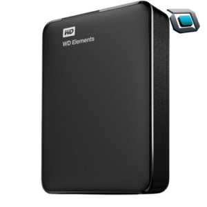 Disco duro externo portátil WD Elements de 2 TB con USB 3.0, compacto y ligero, ideal para almacenar fotografías, videos, documentos y copias de seguridad.
