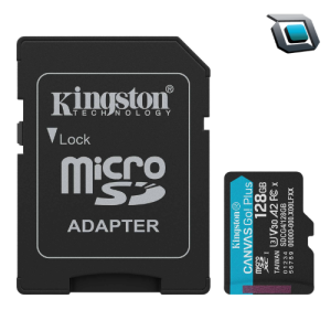 Memoria microSD Kingston Canvas Go Plus de 128 GB, velocidad de hasta 200 MB/s, V30 y A2.