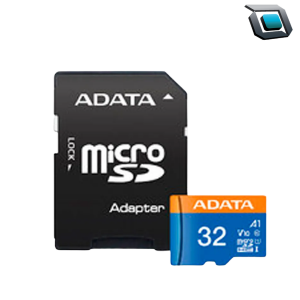 Tarjeta de memoria ADATA microSDHC de 32 GB Clase 10 con velocidad de hasta 100 MB/s y adaptador SD incluido.