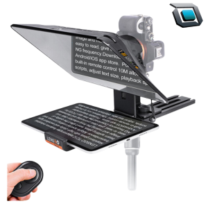 Teleprompter Lensgo TC12 para cámaras con proyección de hasta 12,9 pulgadas.